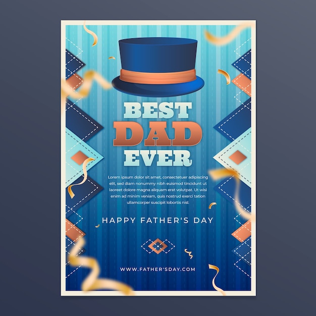 Free vector gradient father's day greeting card template