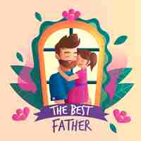 Free vector gradient father's day illustration