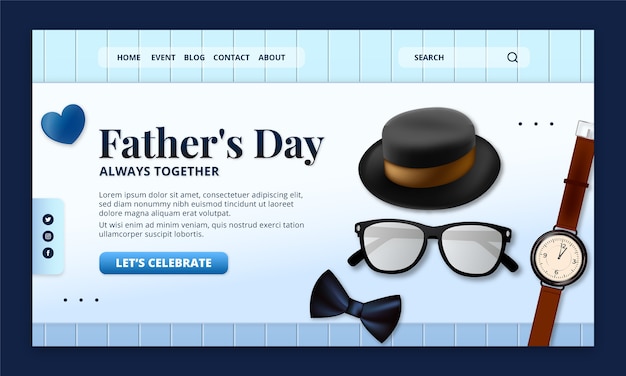Gradient father's day landing page template