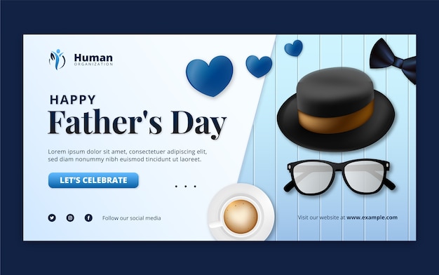 Gradient father's day social media post template