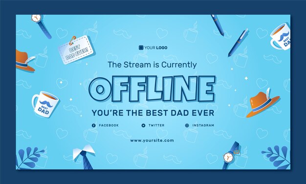 Gradient father's day twitch background