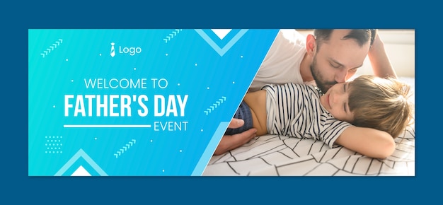 Free vector gradient fathers day social media cover template