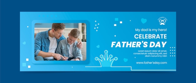 Vettore gratuito modello di copertina dei social media sfumati per la festa del papà