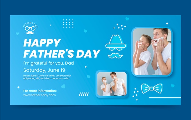 Free vector gradient fathers day social media post template