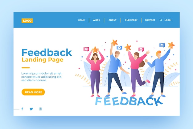 Free vector gradient feedback landing page