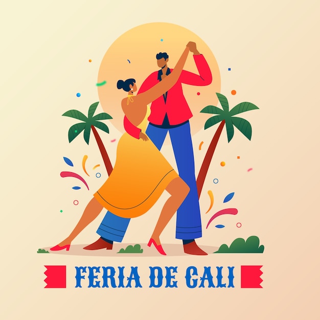 Free vector gradient feria de cali illustration