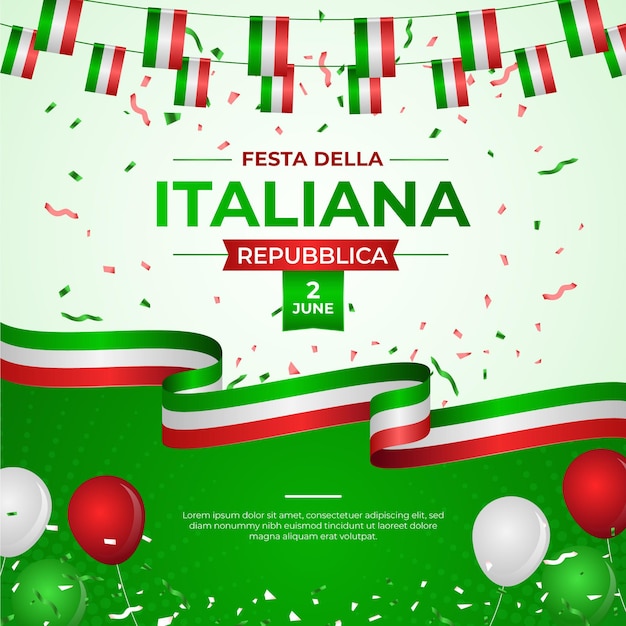 Vettore gratuito illustrazione gradiente festa della repubblica