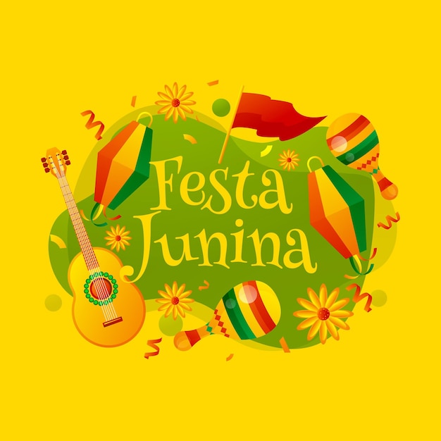 Free vector gradient festa junina collection