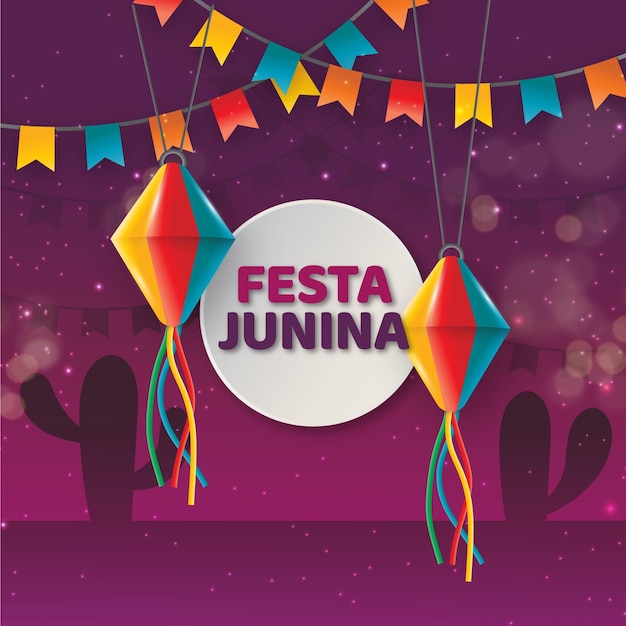 Free vector gradient festa junina collection