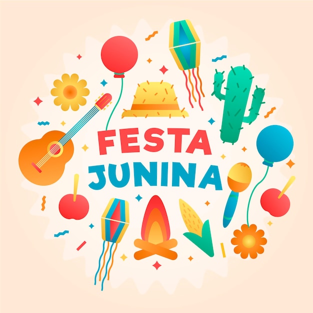 Gradient festa junina illustration