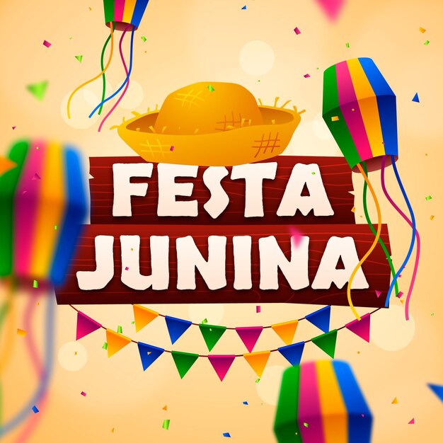 Gradient festa junina illustration