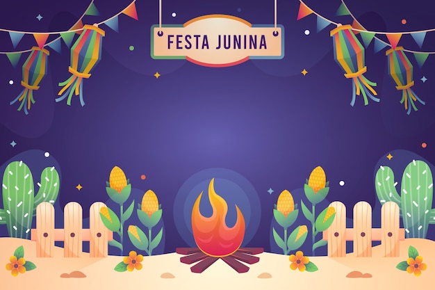 Free vector gradient festas juninas background