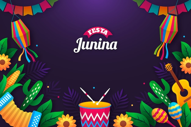 Free vector gradient festas juninas background