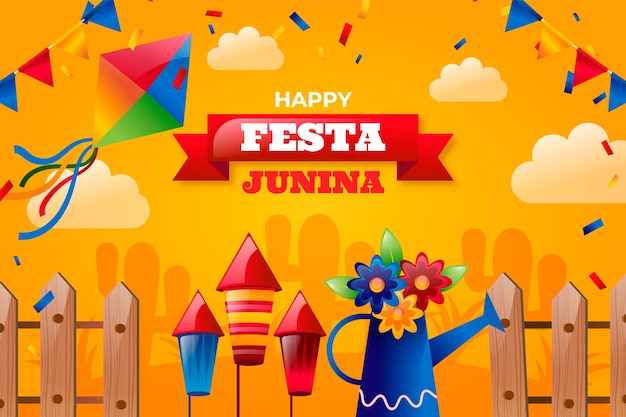 Free vector gradient festas juninas background