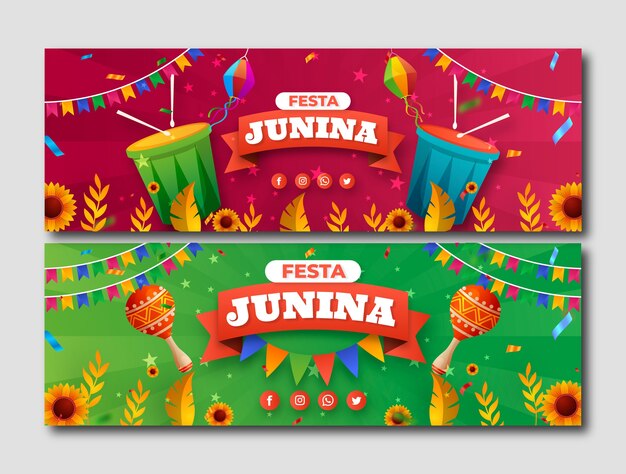 Градиентный баннер festas juninas