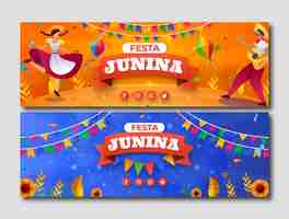 Free vector gradient festas juninas banner