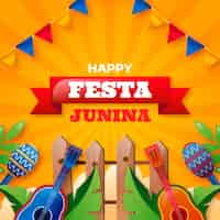 Vettore gratuito gradiente festas juninas illustrazione