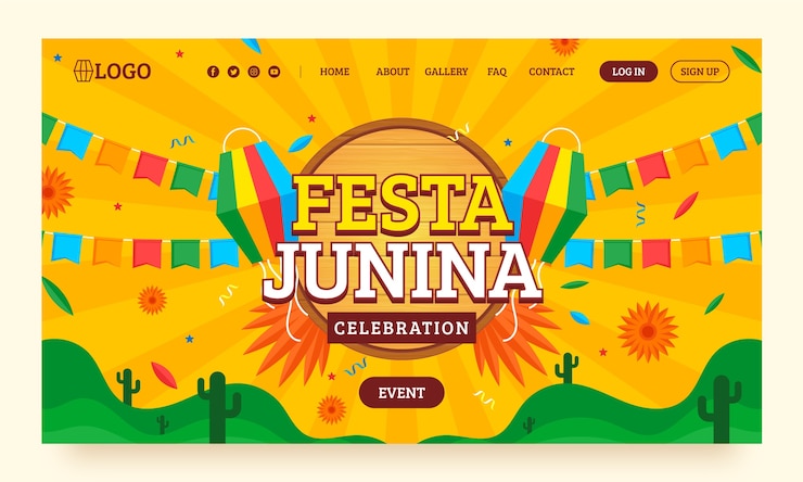 Free Vector gradient festas juninas party landing page