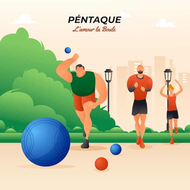 Free vector gradient field petanque illustration