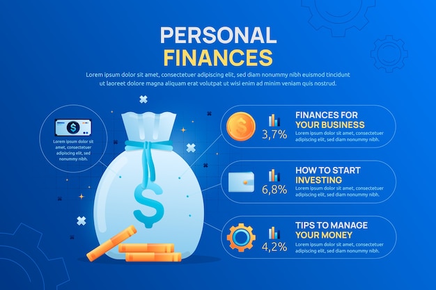 Free vector gradient finances advice infographic template