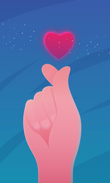 Gradient finger heart concept