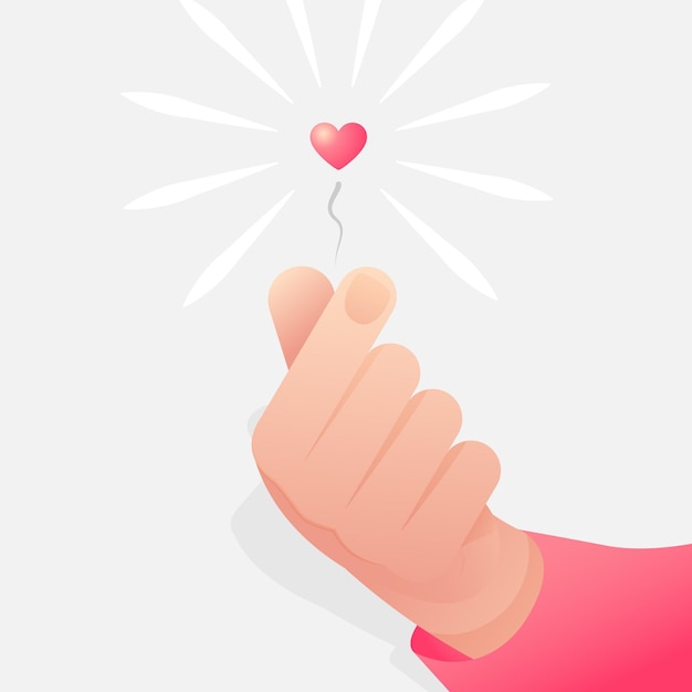 Free vector gradient finger heart