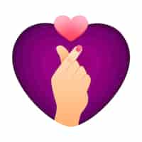 Free vector gradient finger heart