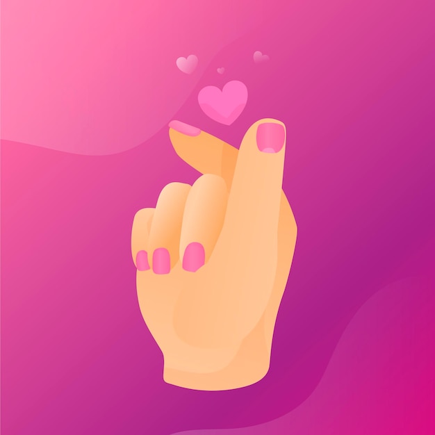 Gradient finger heart