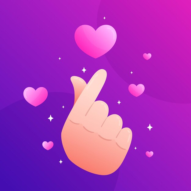 Gradient finger heart