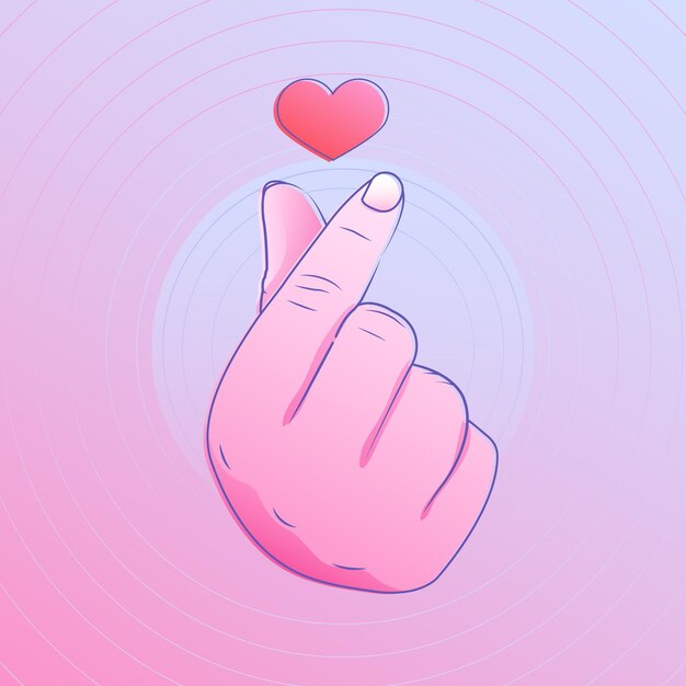 Gradient finger heart