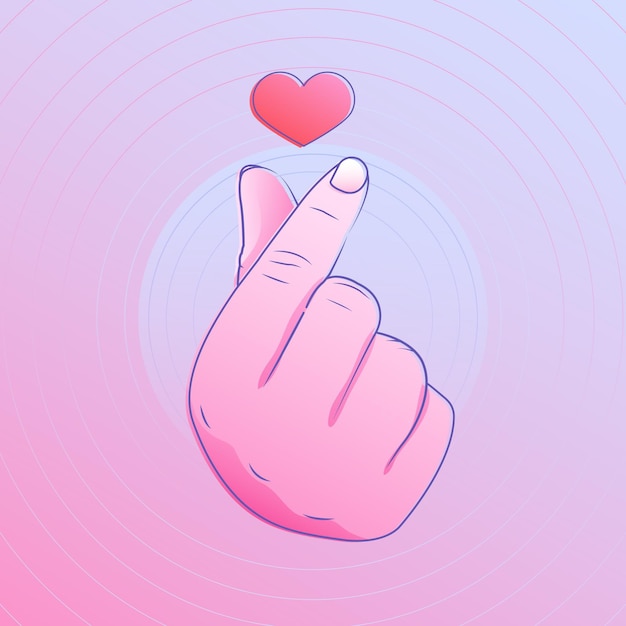 Gradient finger heart