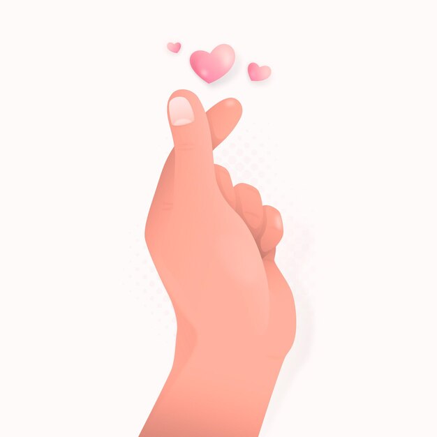 Gradient finger heart