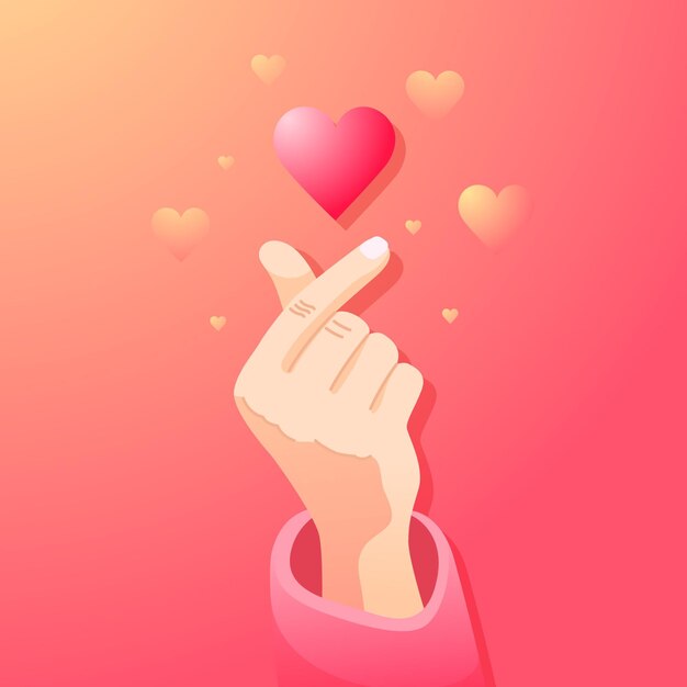 Gradient finger heart