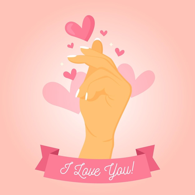 Free vector gradient finger heart