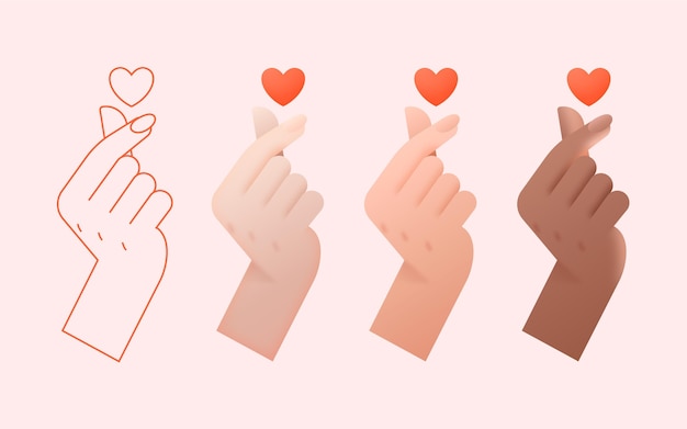 Бесплатное векторное изображение Градиент пальца сердца