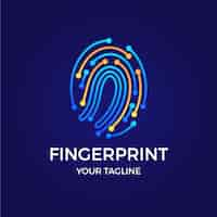 Free vector gradient fingerprint logo design