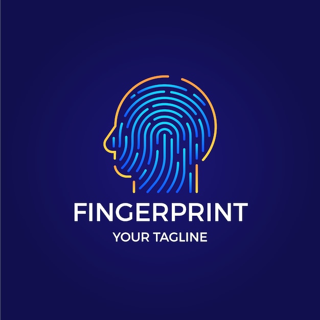 Дизайн логотипа с градиентным отпечатком пальца