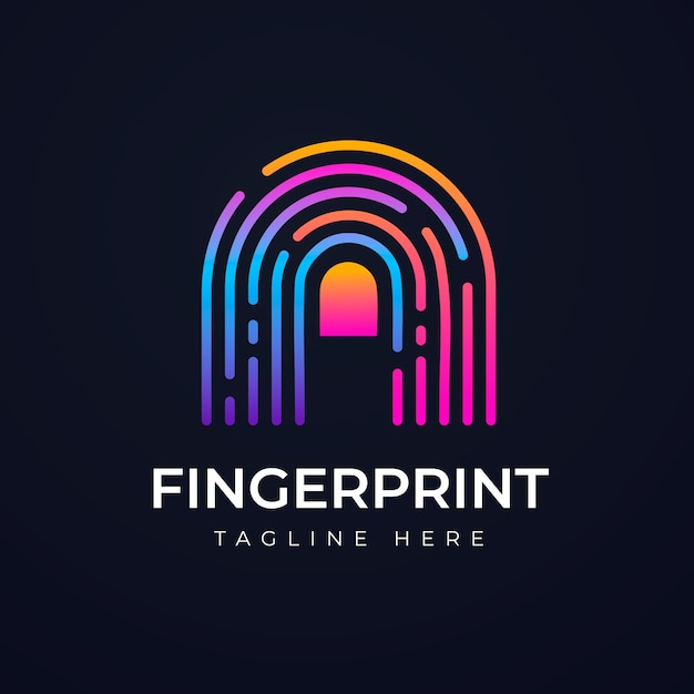 Бесплатное векторное изображение Дизайн логотипа с градиентным отпечатком пальца