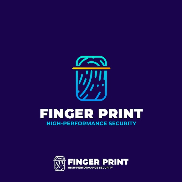 Шаблон логотипа с градиентным отпечатком пальца