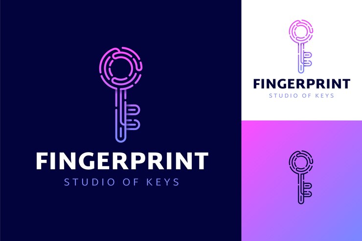 मुफ़्त वेक्टर gradient fingerprint logo template
