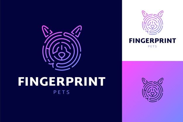 Free vector gradient fingerprint logo template