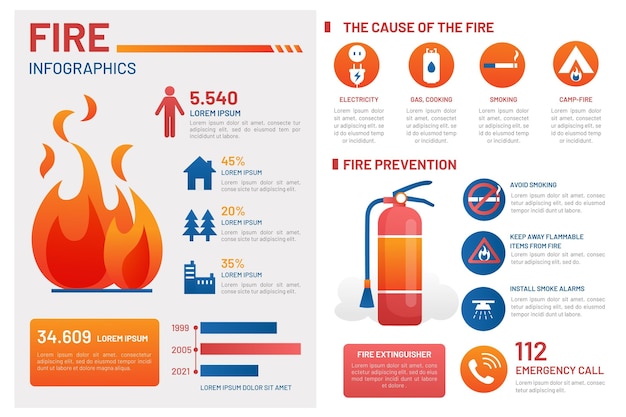 Gradient fire infographic