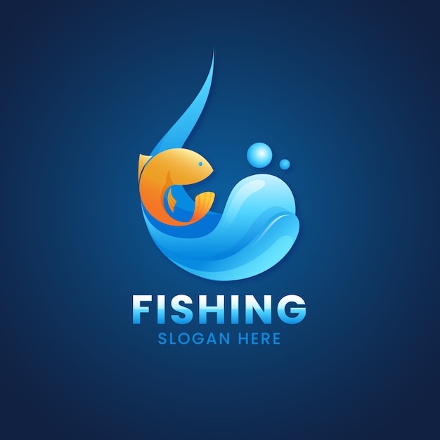 グラデーション釣りのロゴのテンプレート