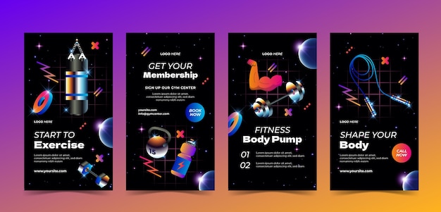 Gradient fitness center template