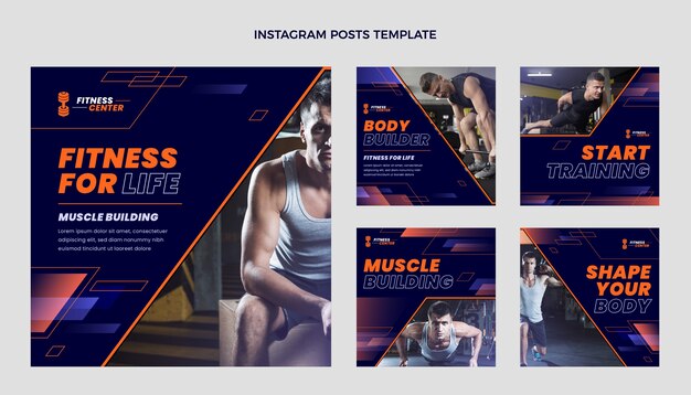 Gradient fitness instagram post