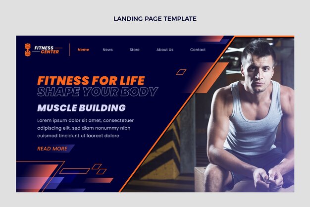 Gradient fitness landing page