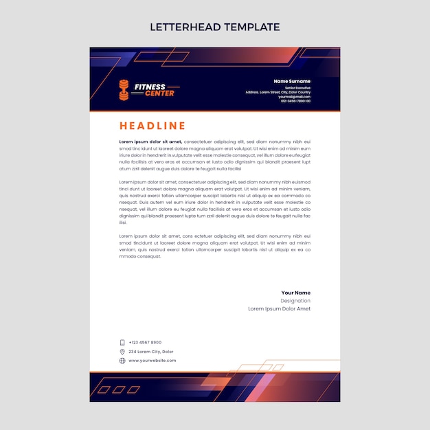 Gradient fitness letterhead