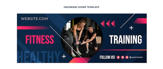 Gradient fitness training facebook cover