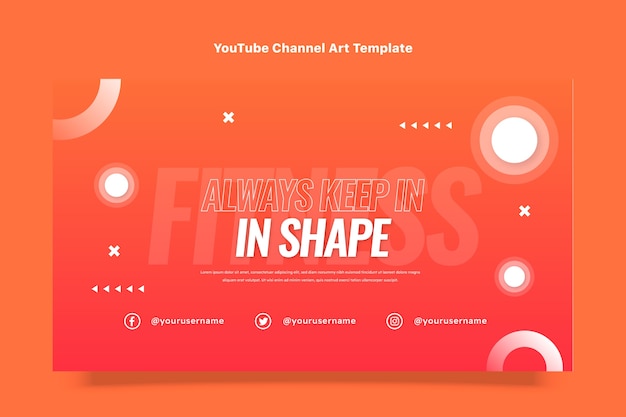 Gradient fitness youtube channel art