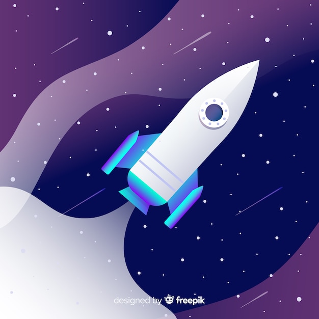 Free vector gradient flat rocket illustration